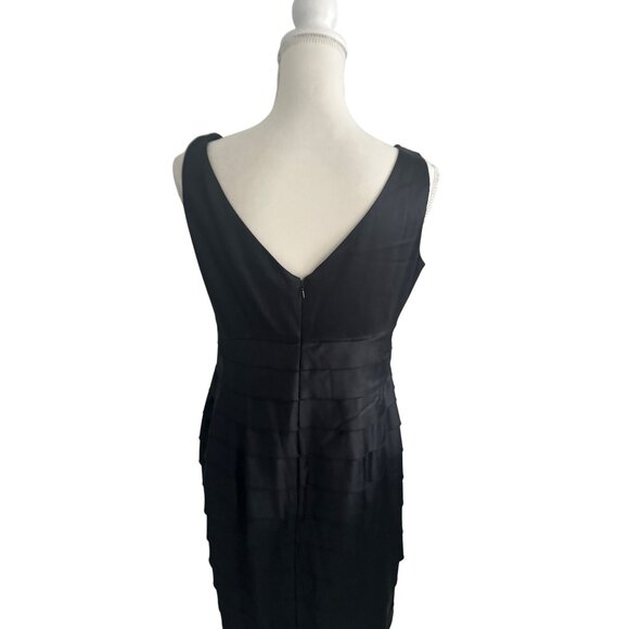 JONES NEW YORK Black Layered Cocktail Dress Size 12 - Picture 3 of 9